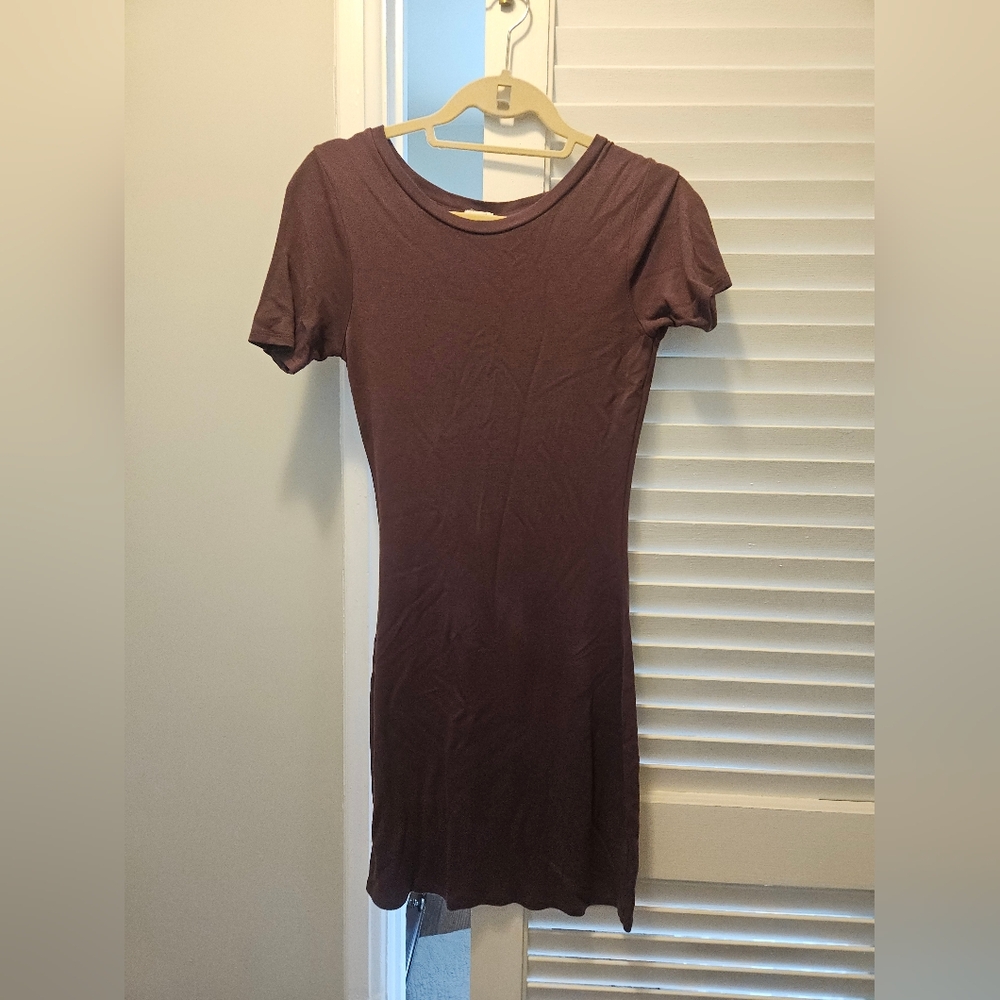 Purple Short Sleeve Bodycon Dress